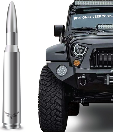 EcoAuto 5.5" Stubby Bullet Antenna Jeep Wrangler JK JL American Flag Finish